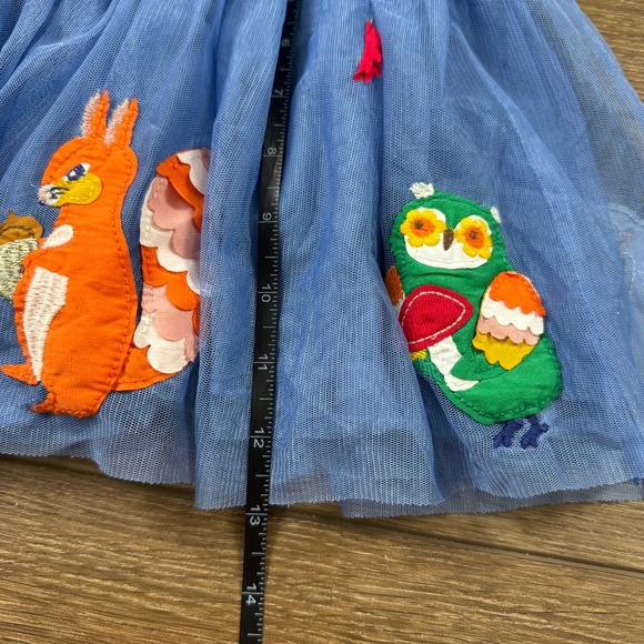 Mini Boden Applique Tulle Twirl Skirt Woodland Animals Blue 6-7 Y Fall School - Picture 12 of 12